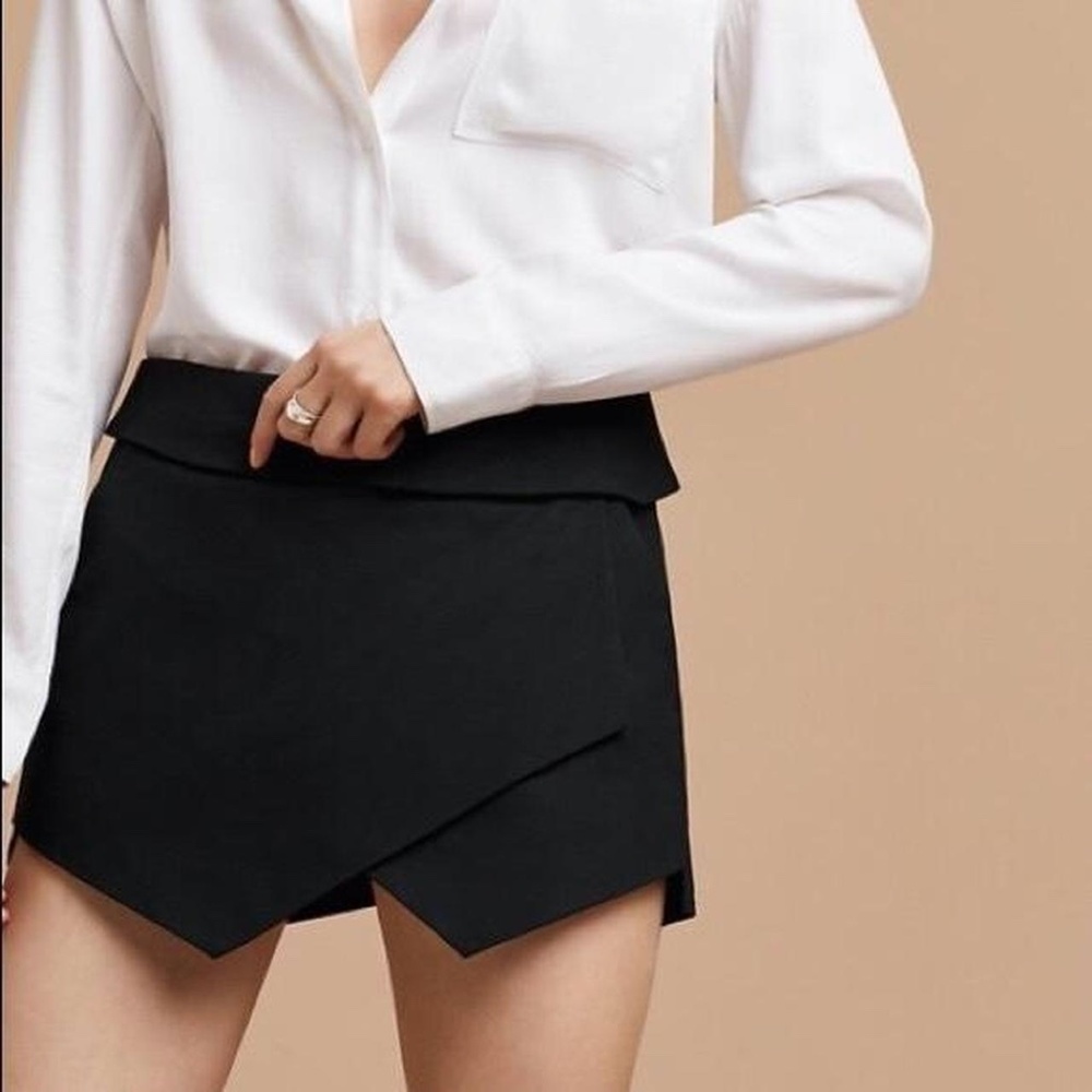 Zara Black Asymmetrical Skort Size Medium